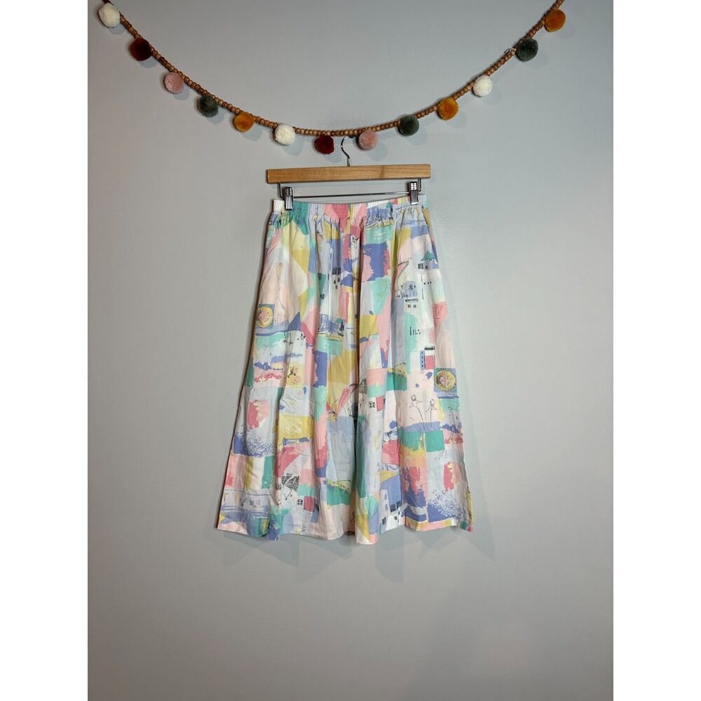 Vtg. Alfred Dunner colorful landscape skirt